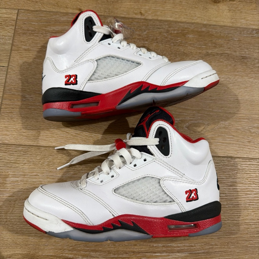 Jordan Kids White Black Red Retro Sneakers